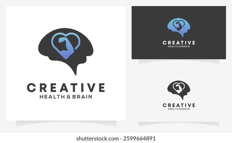 Health Care Fitnessand Brain Logic logo design ideas. Creative vector illustration based icon template.	