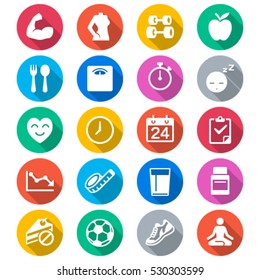 Health care flat color icons