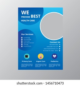 health care flyer template design, medical brochure design, Corporate Business Flyer poster brochure cover design layout, leaflets decoration for printing and presentation vector illustration