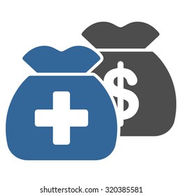 Health Care Funds vector icon. Style is bicolor flat symbol, cobalt and gray colors, rounded angles, white background.
