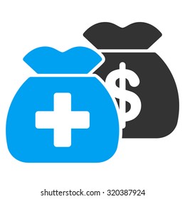 Health Care Funds vector icon. Style is bicolor flat symbol, blue and gray colors, rounded angles, white background.