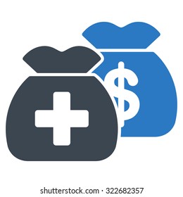 Health Care Funds vector icon. Style is bicolor flat symbol, smooth blue colors, rounded angles, white background.