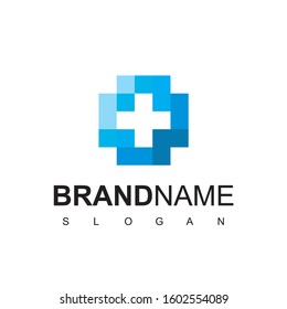 Health Care, Hospital Logo With Cross Symbol