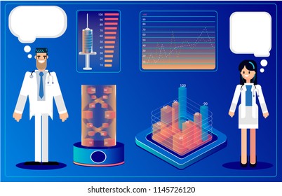 Health care hospital medical staff in uniform: doctor, nurse. Professional medicine team concept.