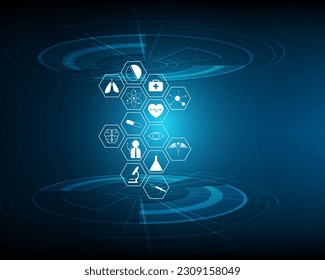Health care icon and medical technology innovation concept design
