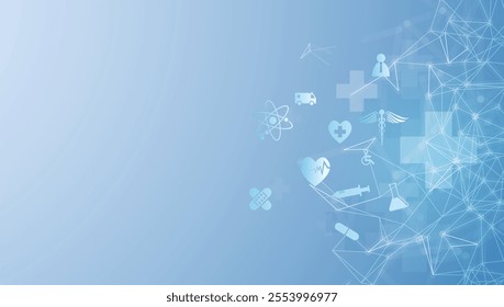 health care icon pattern medical innovation concept background design	
