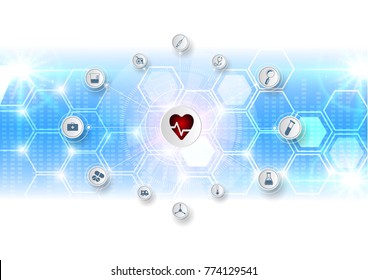 health care icon pattern medical innovation concept background design.Vector illustrations.