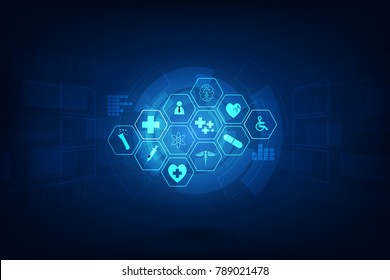 health care icon pattern medical innovation concept background design