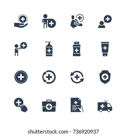 Health care icon set in glyph style