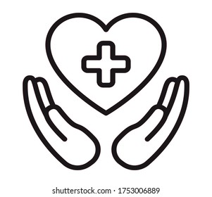 Vector de icono de Health Care para web y aplicación