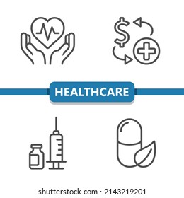 Health Care Icons. Healthcare, Medical. Professional, pixel perfect icons. EPS 10 format.