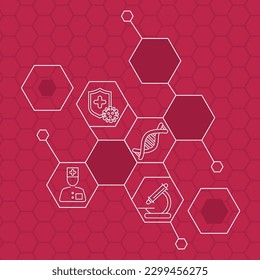 Health care icons molecular abctract