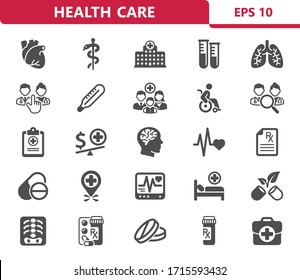 Health Care Icons. Professional, pixel perfect icons. EPS 10 format.