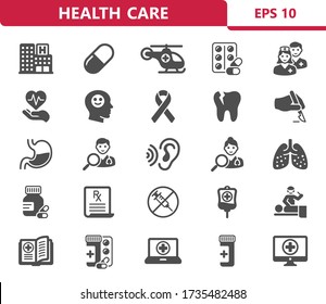 Health Care Icons. Professional, pixel perfect icons. EPS 10 format.