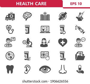 Health Care Icons. Professional, pixel perfect icons. EPS 10 format.