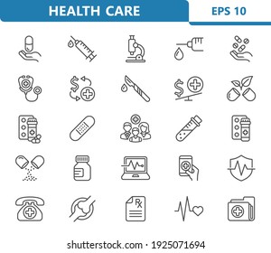 Health Care Icons. Professional, pixel perfect icons. EPS 10 format.