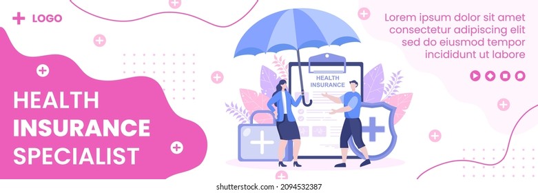 Health care Insurance Cover Template Flat Design Illustration Editable of Square Background for Social media, Greeting Card or Web Internet