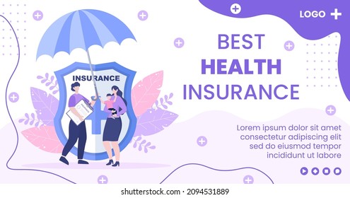 Health care Insurance Post Template Flat Design Illustration Editable of Square Background for Social media, Greeting Card or Web Internet