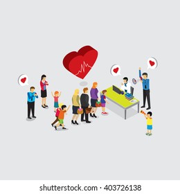health care with isometric concept