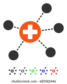 Health Care Links Flat Vector Icon With Colored Versions. Color Health Care Links Icon Variants With Black, Gray, Green, Blue, Red.