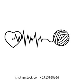 Health care logo black outline heartbeat or pulse, vector illustration