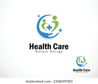 health care logo creative design people plus sign symbol medical clinic hand sign symbol