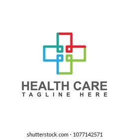 health care logo crossed line. simple health design