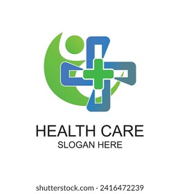 Health care logo design simple concept Premium vector