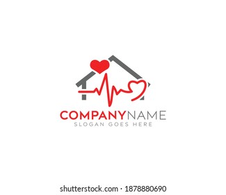 Health Care logo design,Health Medical vector logo,home love with health care vector design