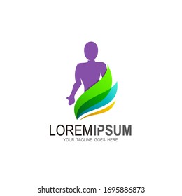 Health care logo, family logo , people with leaf logo