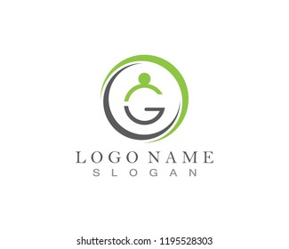 Health care logo G letter vector