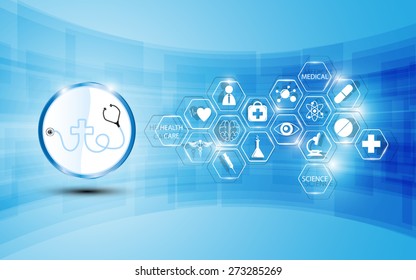 Health Care Logo And Medical Icon Abstract Background