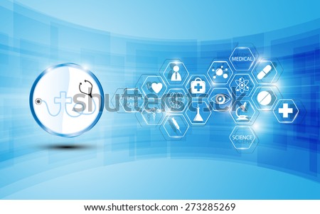 health care logo and medical icon abstract background