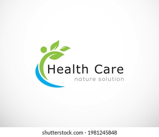 health care logo nature creative design symbol template