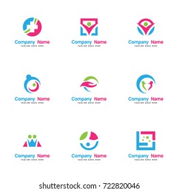 health care logo set. contains such as medical, pharmacy, hands care, medicine, people