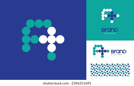 Health care logo using letter A suitable for hospital, clinic with pattern for branding design