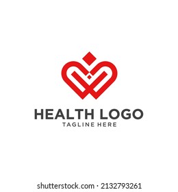 health care with love logo design inspiration