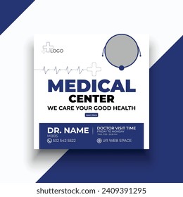 Health care medical center social media post template