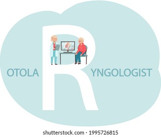 Health care, medical examination, patient at otolaryngologist appointment. Person consults with doctor about illnesses in hospital. Doctor's office for treatment and specializes in diagnosis