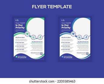 Health care medical flyer template