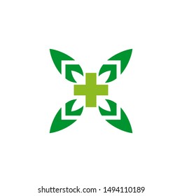 Health care and medical logo design with using cross medical icon template