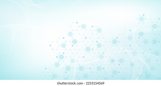 Health care and medical pattern innovation concept background design. Abstract geometric hexagons shape medicine and science background. Vector illustration.