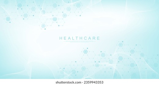 Health care and medical pattern innovation concept background design. Abstract geometric hexagons shape medicine and science background. Vector illustration