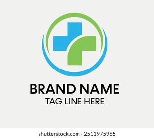 Assistência médica, logotipo médico e farmacêutico