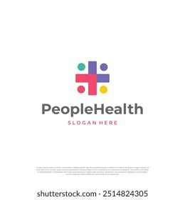 Health Care and Medical Plus Company, Ícone do logotipo da comunidade de saúde de pessoas