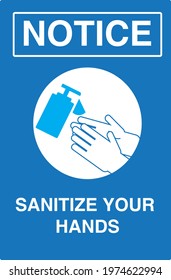 Health care medical precautions notice: sanitize your hands