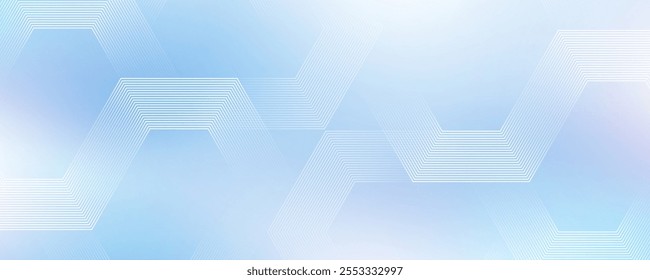 Saúde ou fundo médico científico abstrato com hexágonos. Projeto de arte de linha de faixa geométrica para cartaz, brochura, capa, banner, cabeçalho, site