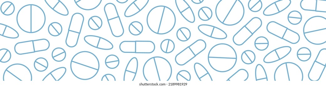 health care, medicine, doctor banner with pills pattern- vector illustration