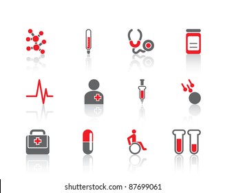 Health care medicine hospital nurse doctor set of elements logo icons