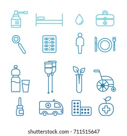 Health care and medicine set of vector icons